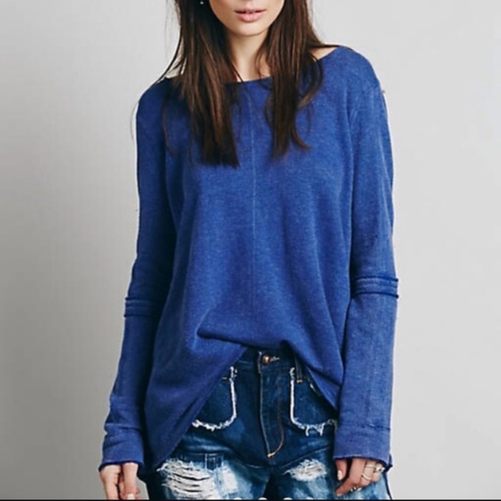 Free People low back shirred pullover